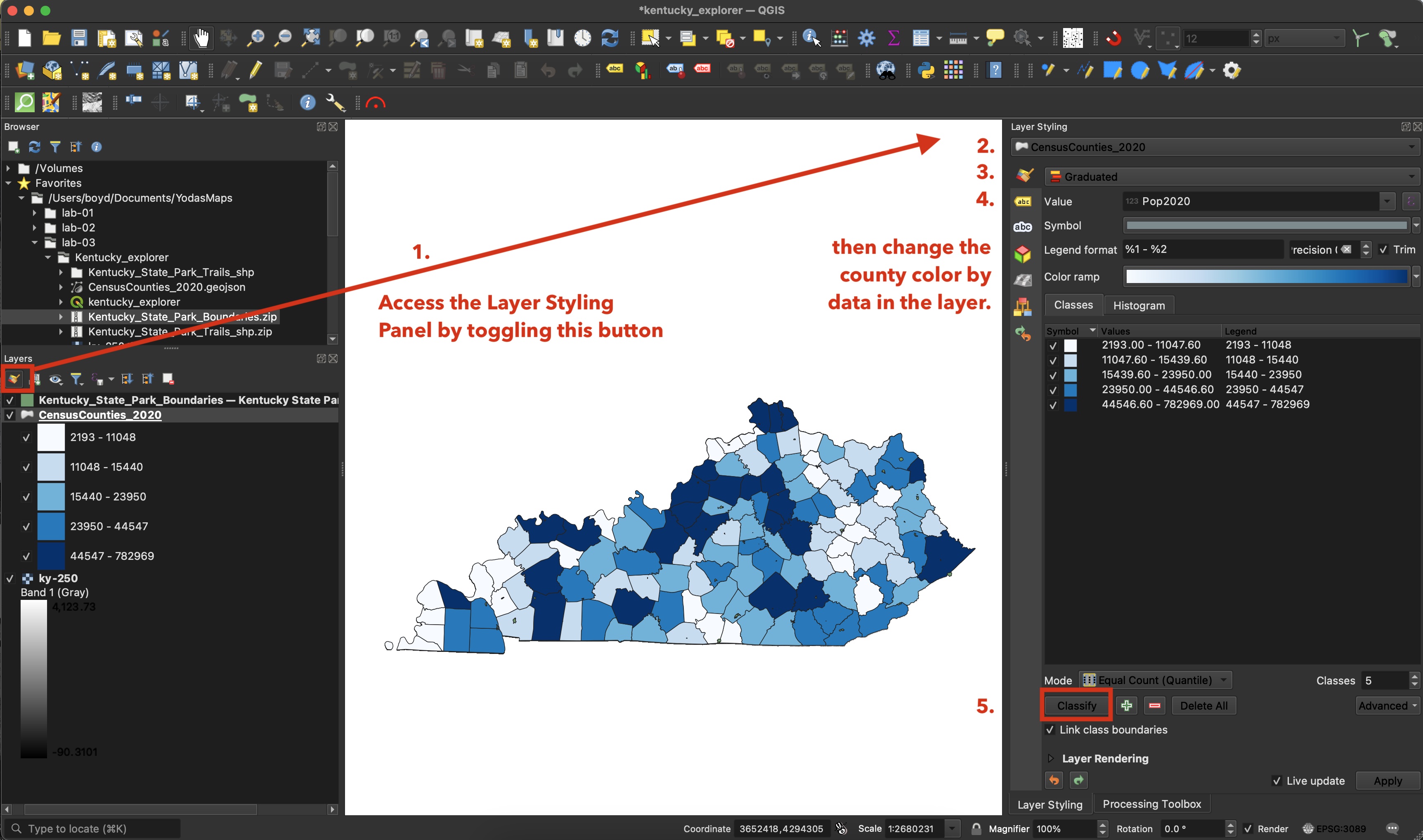 Change how the county polygons look based on value for each county