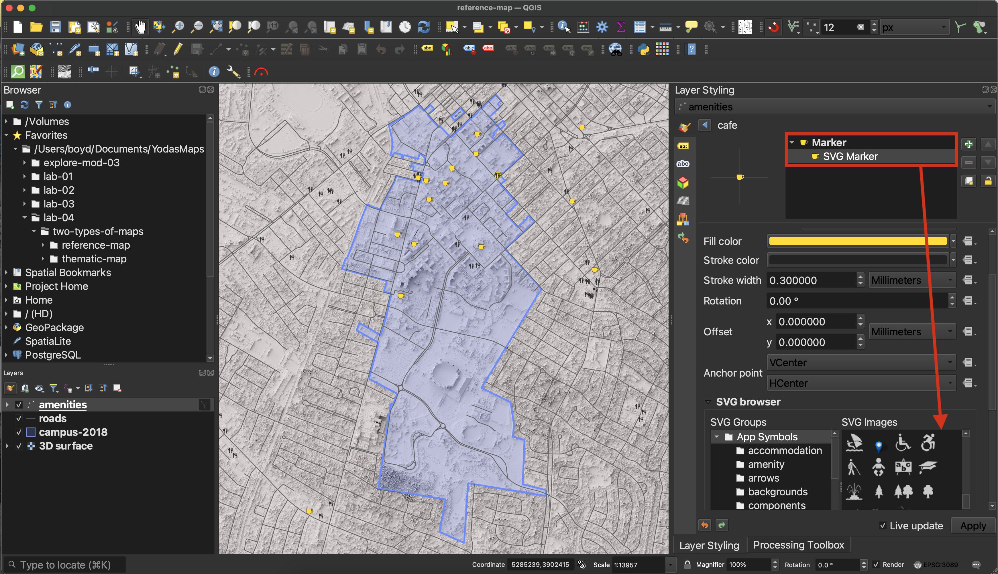 Using SVG markers to symbolize points