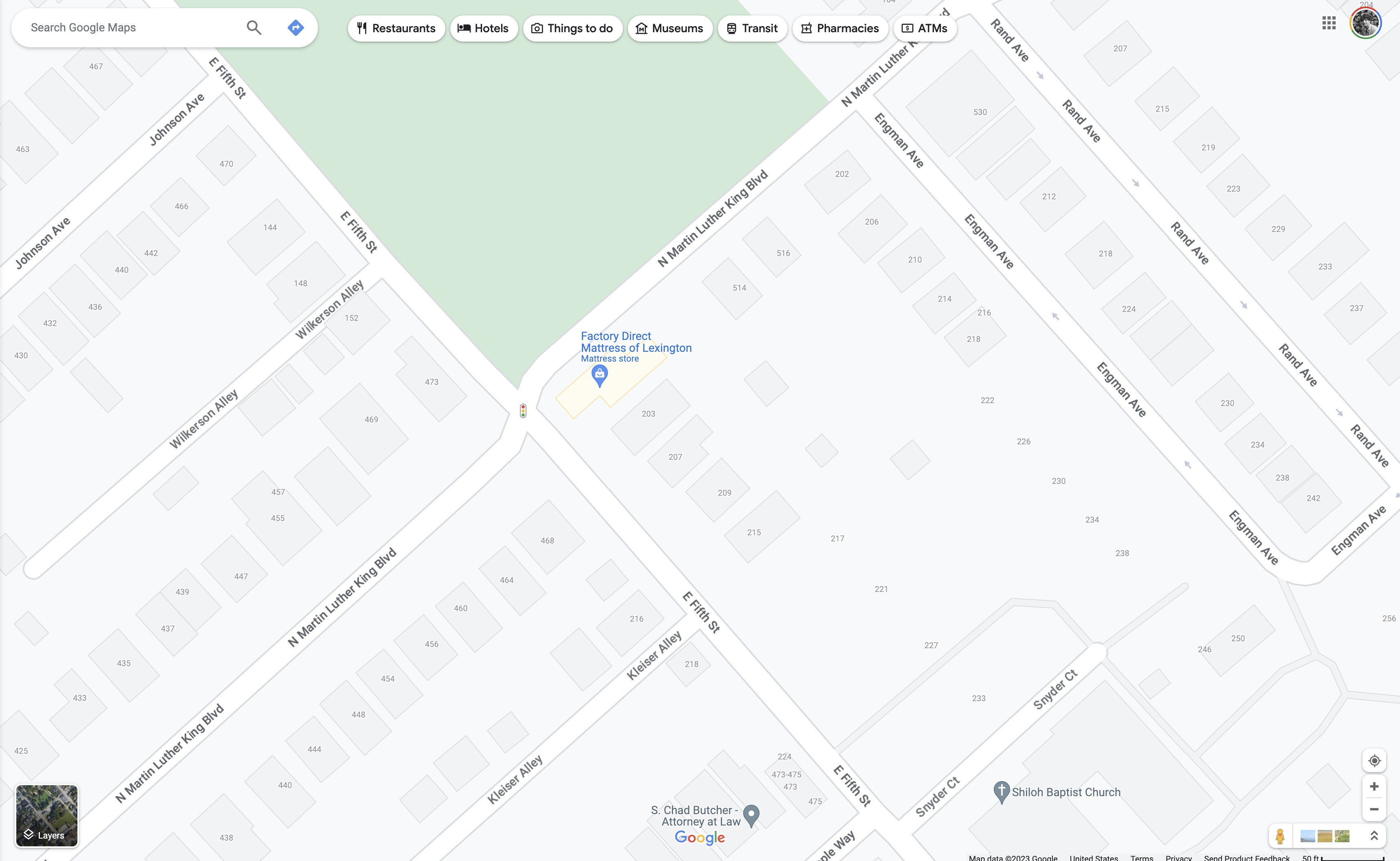 Locate the area using Google Maps, zoomed in