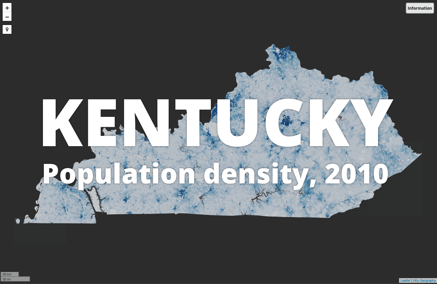 Kentucky Population Density Map